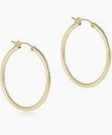 Round Gold 1.25" Hoop - Textured