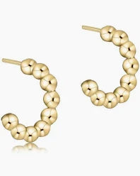 Beaded Classic 1" Post Hoop - 4mm Gold