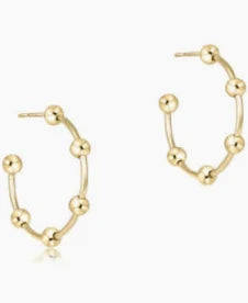 Beaded Simplicity 1" Post Hoop - 4mm Gold