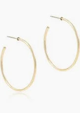 Round Gold 1.75" Post Hoop - 2mm - Smooth