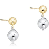 Classic 10mm Ball Drop Stud - Mixed Metal