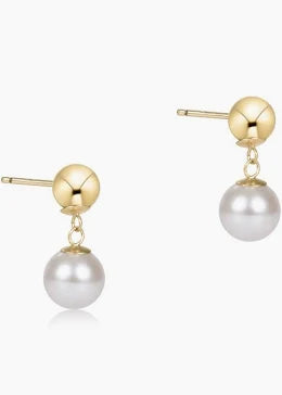 Classic 8mm Ball Drop Stud - Pearl