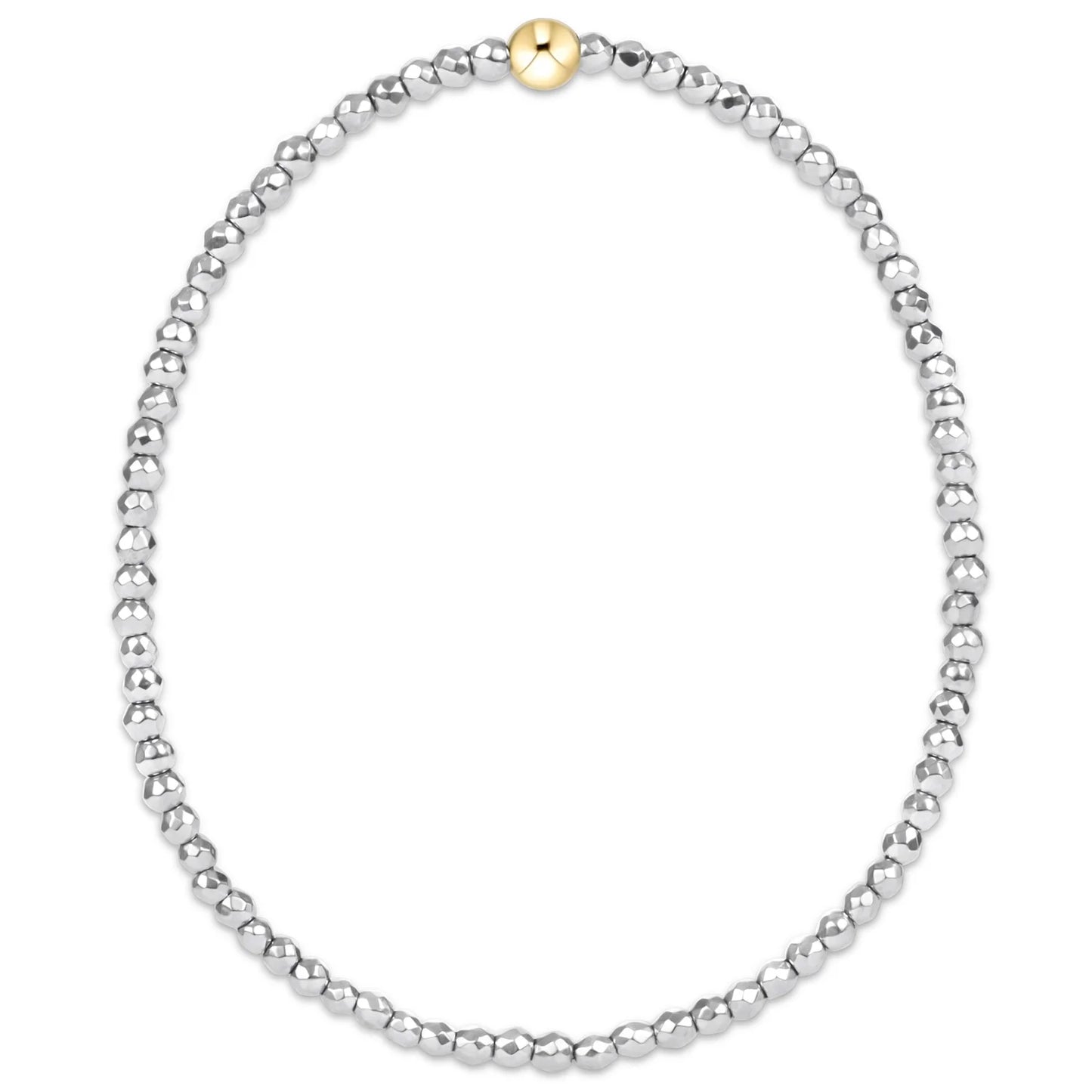 FACETED HEMATITE 2MM BEAD BRACELET