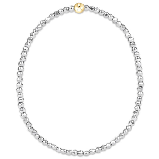 FACETED HEMATITE 2MM BEAD BRACELET