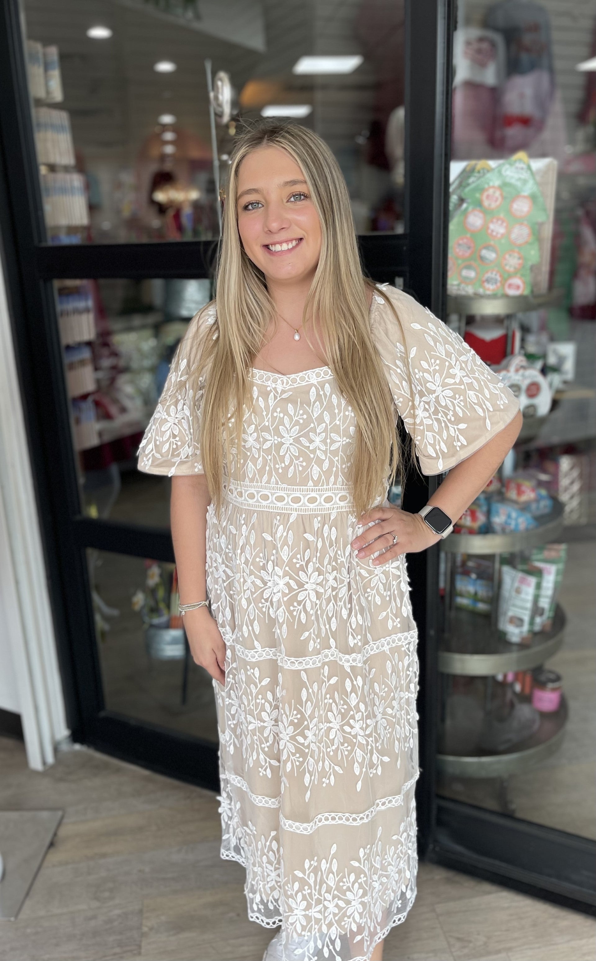 Icing On Top Lace Midi Dress