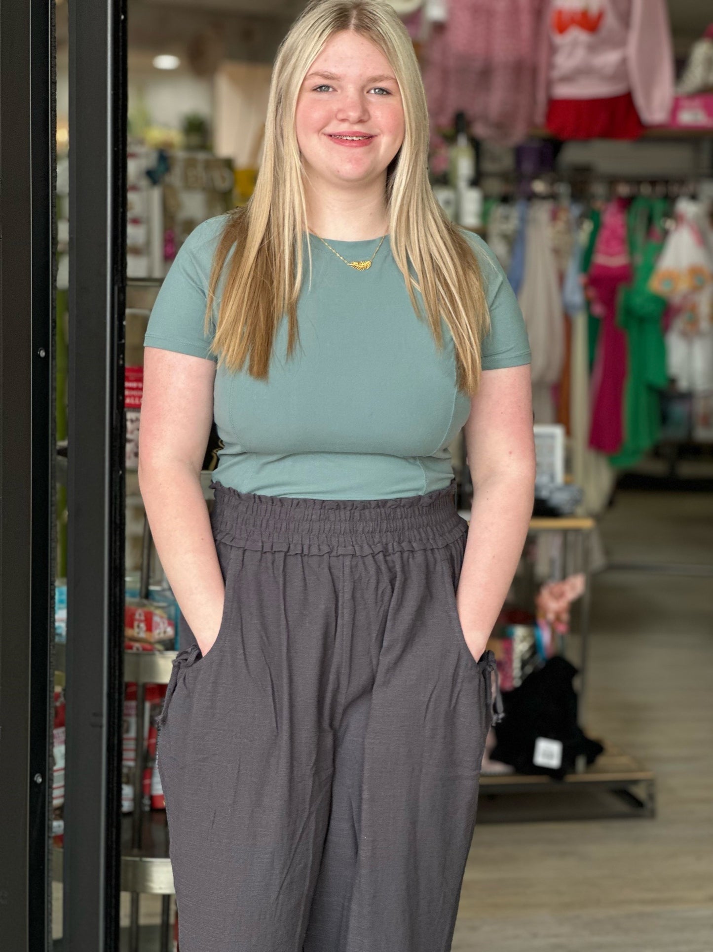 Charcoal Linen Pants