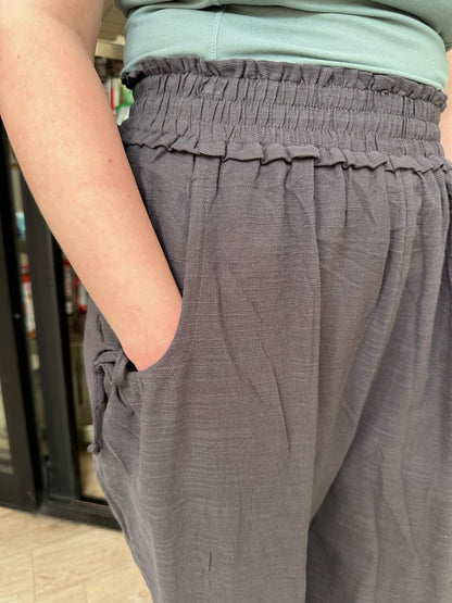 Charcoal Linen Pants
