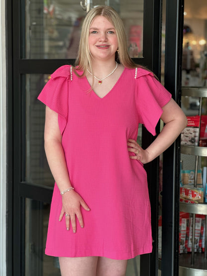 Barbie Pink Dress with Pearl Detail