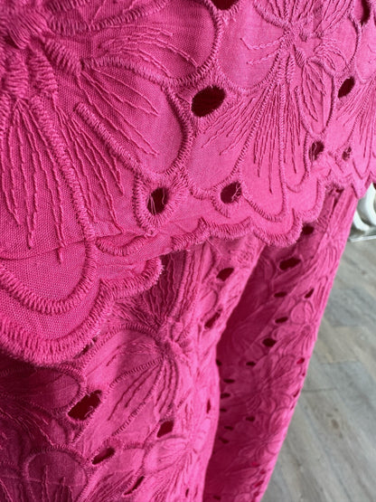 Hot Pink Eyelet Pants Set