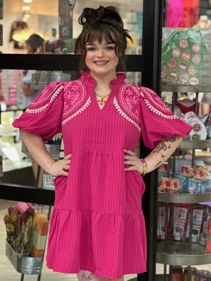 Season of Love Pink Embroidered Dress