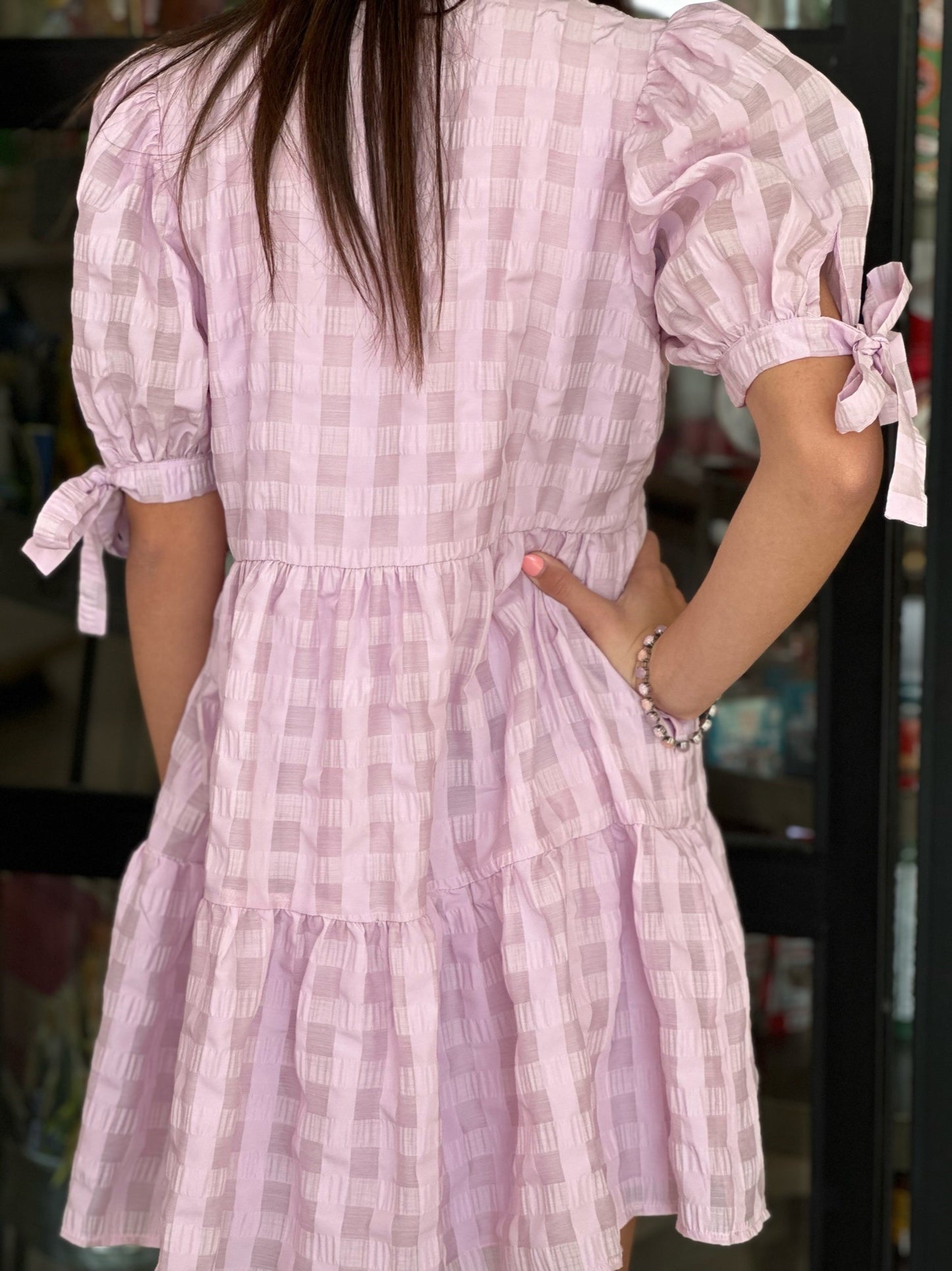 Lovely Lilac Windowpane Dress