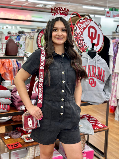 The Sooners Denim Romper