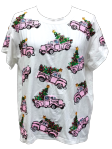 WHITE TRUCK WITH CHRISTMAS TREES TEE