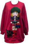 Dark Red Blonde Haired Lady Nutcracker Sweatshirt Dress