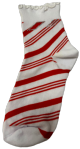 Red & White Peppermint Stripe Socks