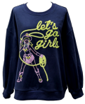 NAVY LET'S GO GIRLS SWEATSHIRT