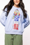 POWDER BLUE SKIING NUTCRACKER SWEATSHIRT