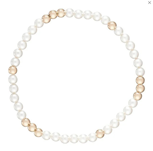 Worthy Pattern 3mm Bead Bracelet - Pearl