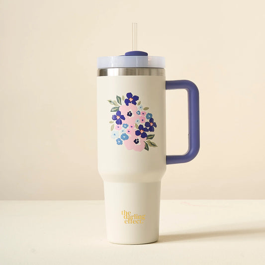 40OZ TUMBLER - BUDS & BLOOMS CREAM