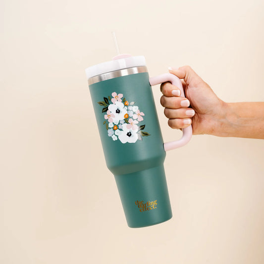 40OZ TUMBLER - BUDS & BLOOMS JADE