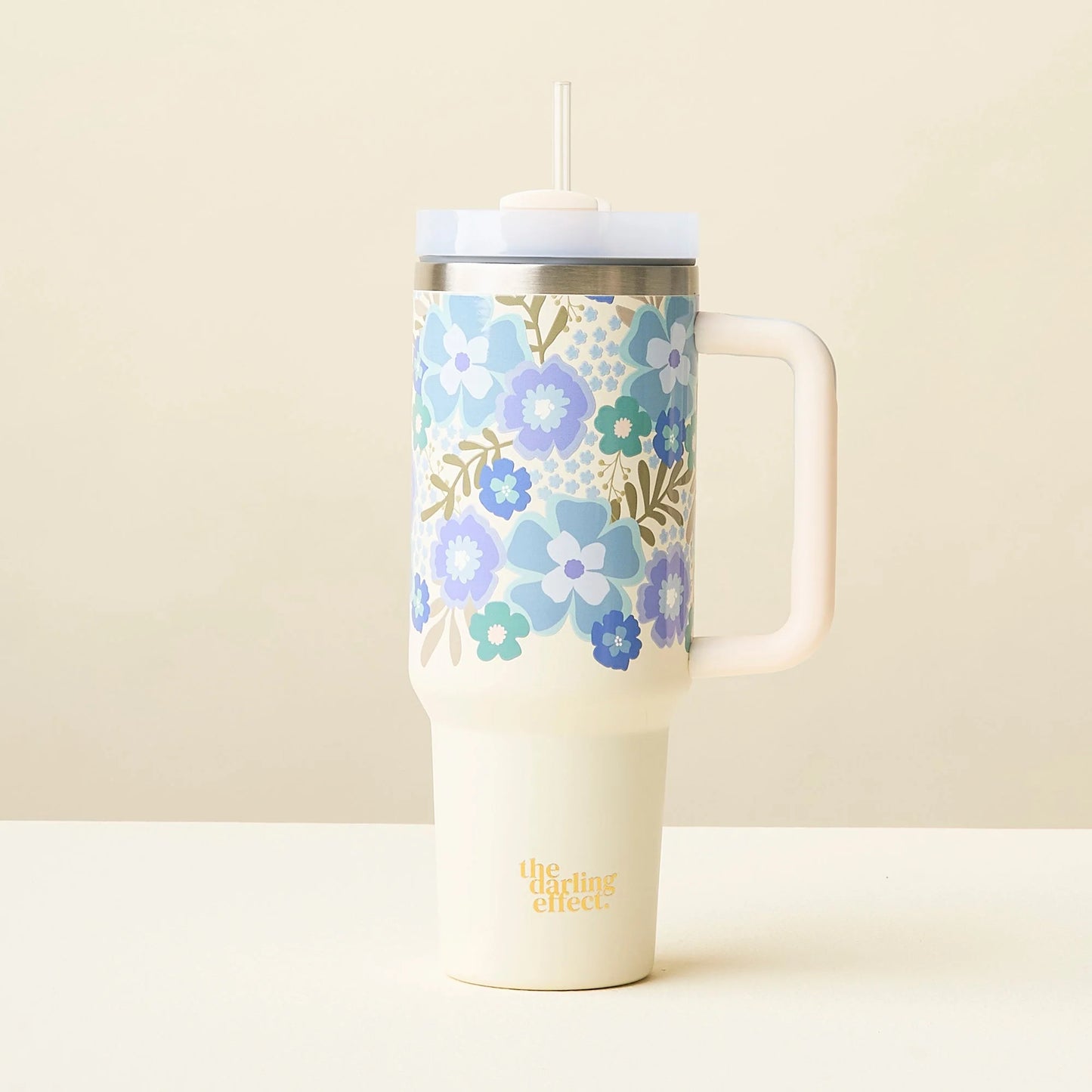 40 OZ TUMBLER - BEYOND BLOOMS BLUE GREEN