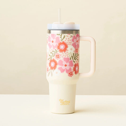 40 OZ TUMBLER - BEYOND BLOOMS PINK ORANGE