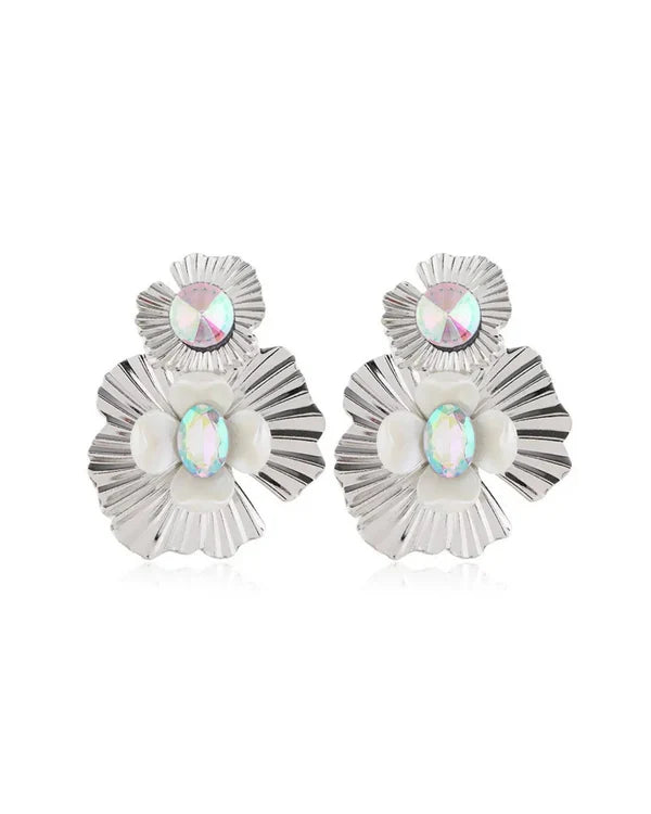 ZARA IRIDESCENT STATEMENT EARRINGS - SILVER