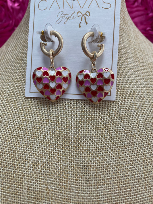 canvas heart earrings - Pharm Favorites by Economy Pharmacy