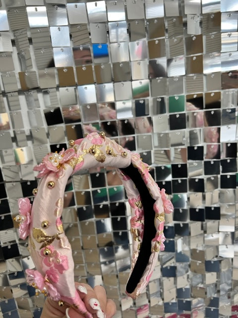 Brianna Cannon Pink Gold Floral Headband - Pharm Favorites by Economy Pharmacy