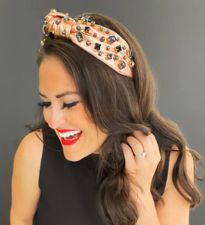 Brianna Cannon Rose Gold Metallic Headband with Gunmetal Crystals & Pearls - Pharm Favorites by Economy Pharmacy