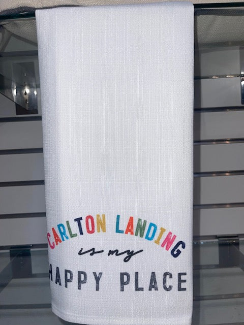 Carlton Landing is my Happy Place Tea Towel - Pharm Favorites by Economy Pharmacy