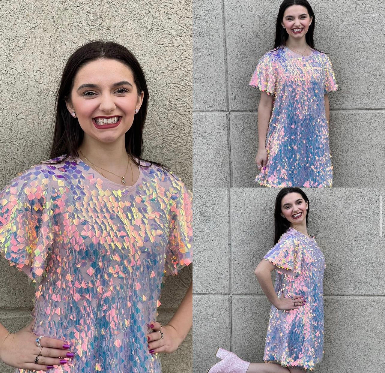 buddy love pink sequin dress Leighton Sequin Midi Dress
