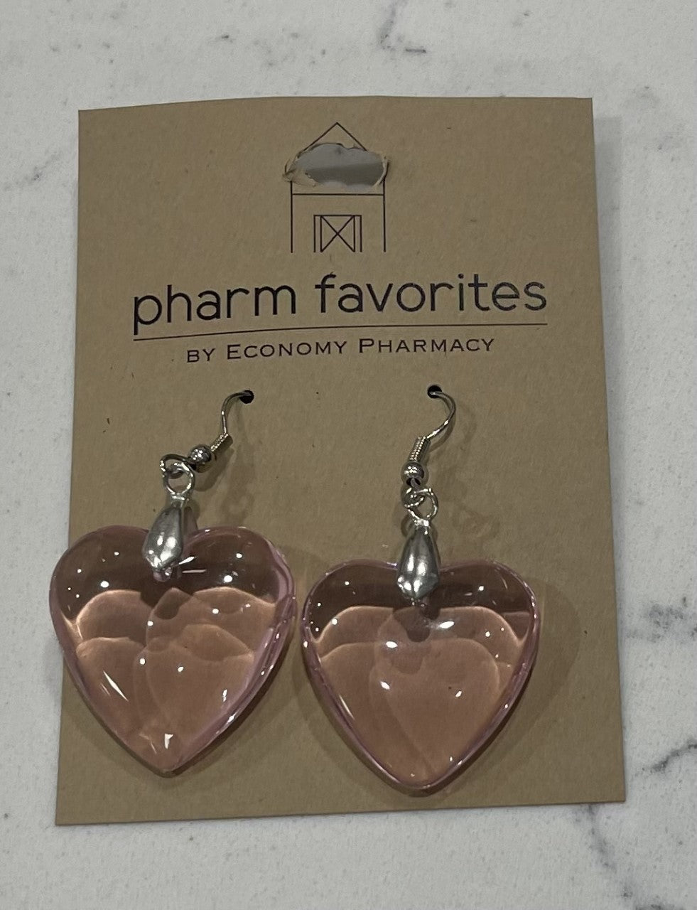 Light Pink Heart Earrings - Pharm Favorites by Economy Pharmacy